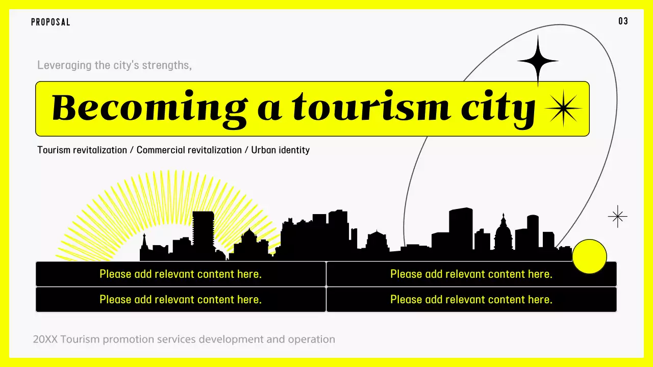 형광 노란색 그라데이션과 라인 컨셉의 입찰 제안서