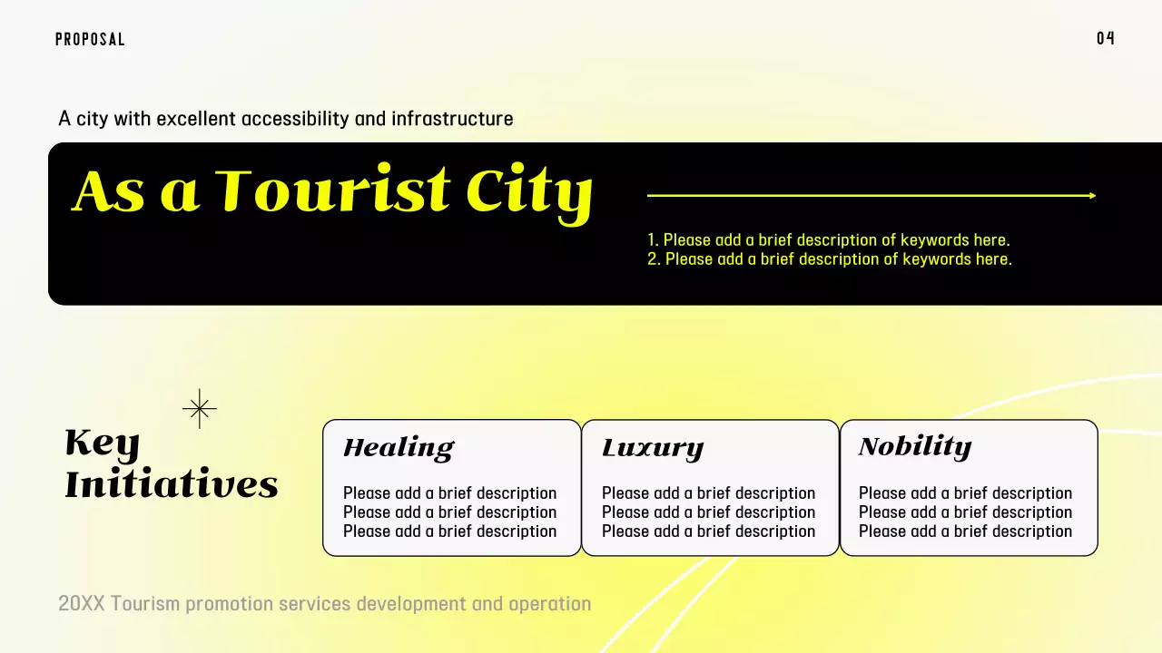 형광 노란색 그라데이션과 라인 컨셉의 입찰 제안서