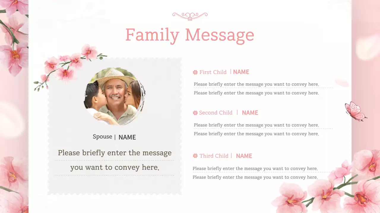 핑크색 우아한 생일 초대장 프레젠테이션