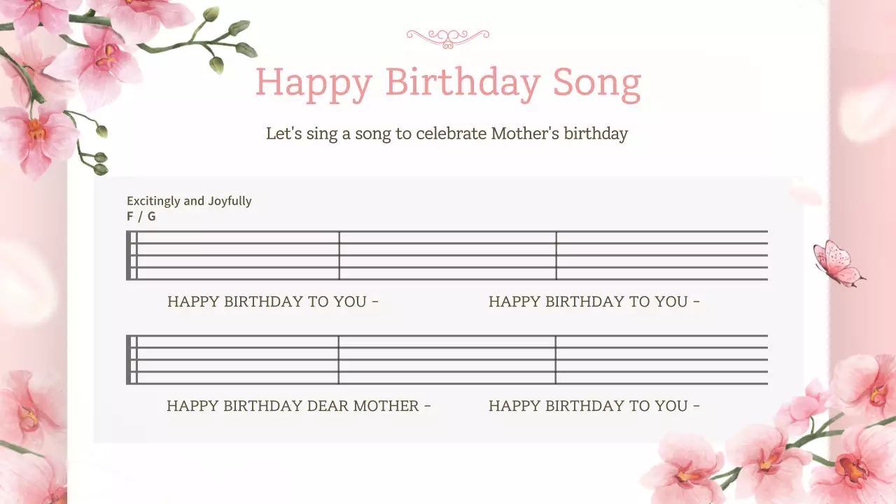 핑크색 우아한 생일 초대장 프레젠테이션