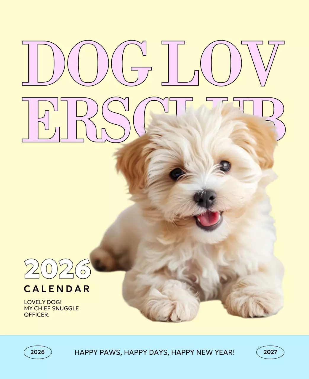 베이지 아기자기한 반려동물 달력