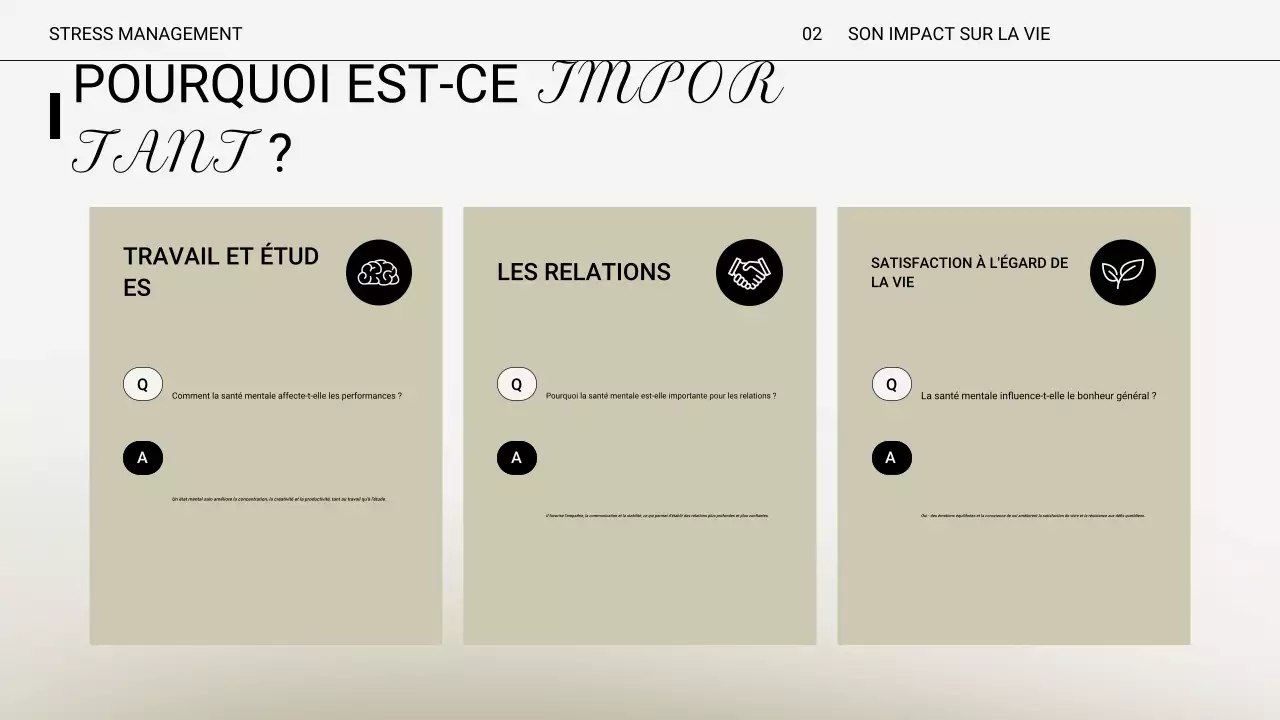 Présentation de conférence sur le stress minimal beige