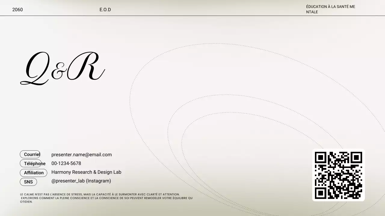 Présentation de conférence sur le stress minimal beige