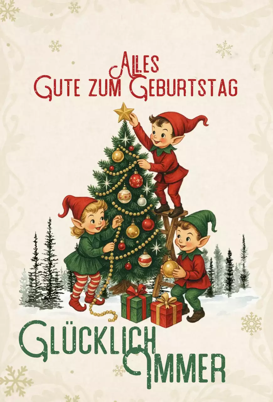 Hellgrüne Vintage-Weihnachtspostkarte