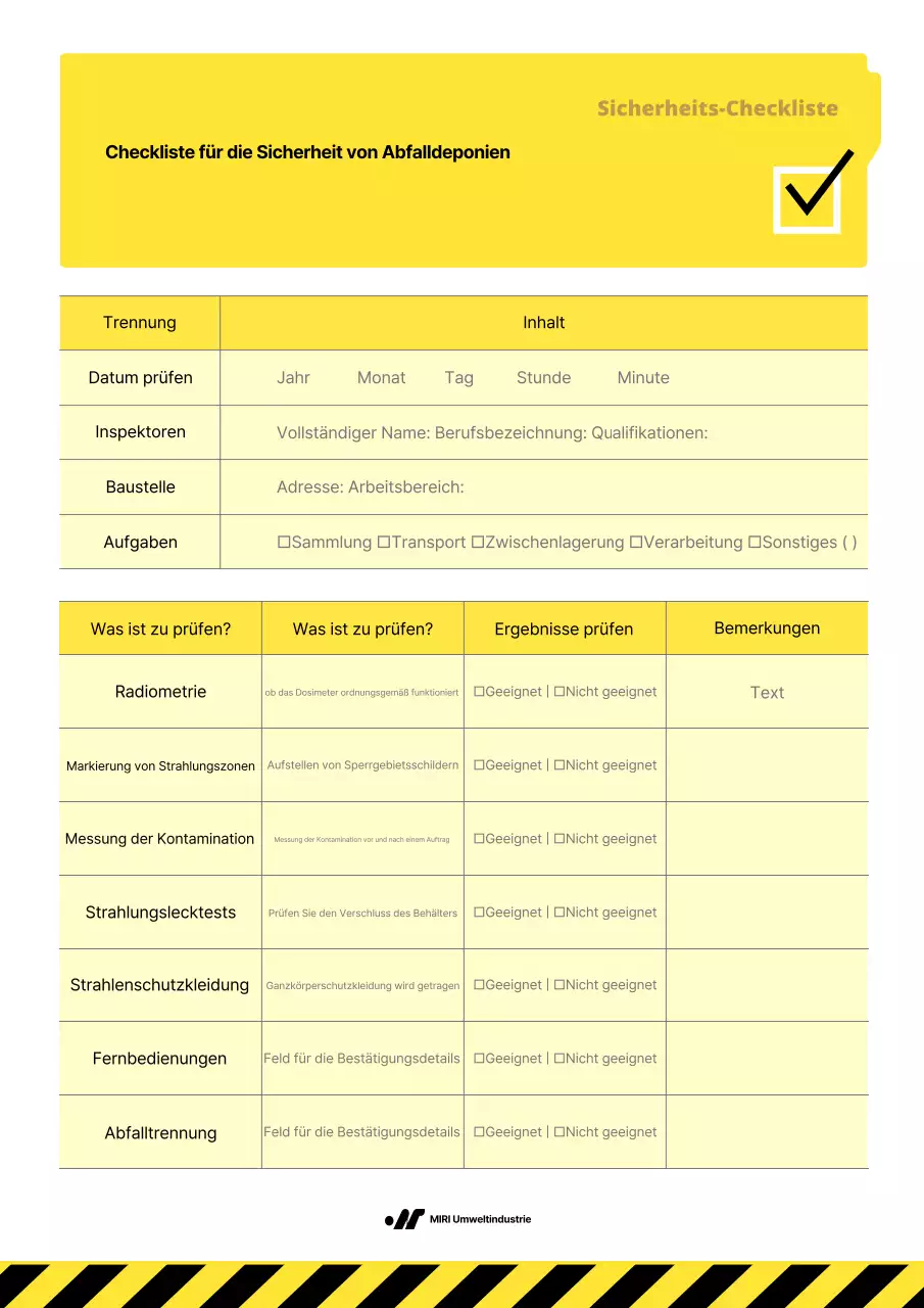 Gelbe einfache Sicherheitsprüfung