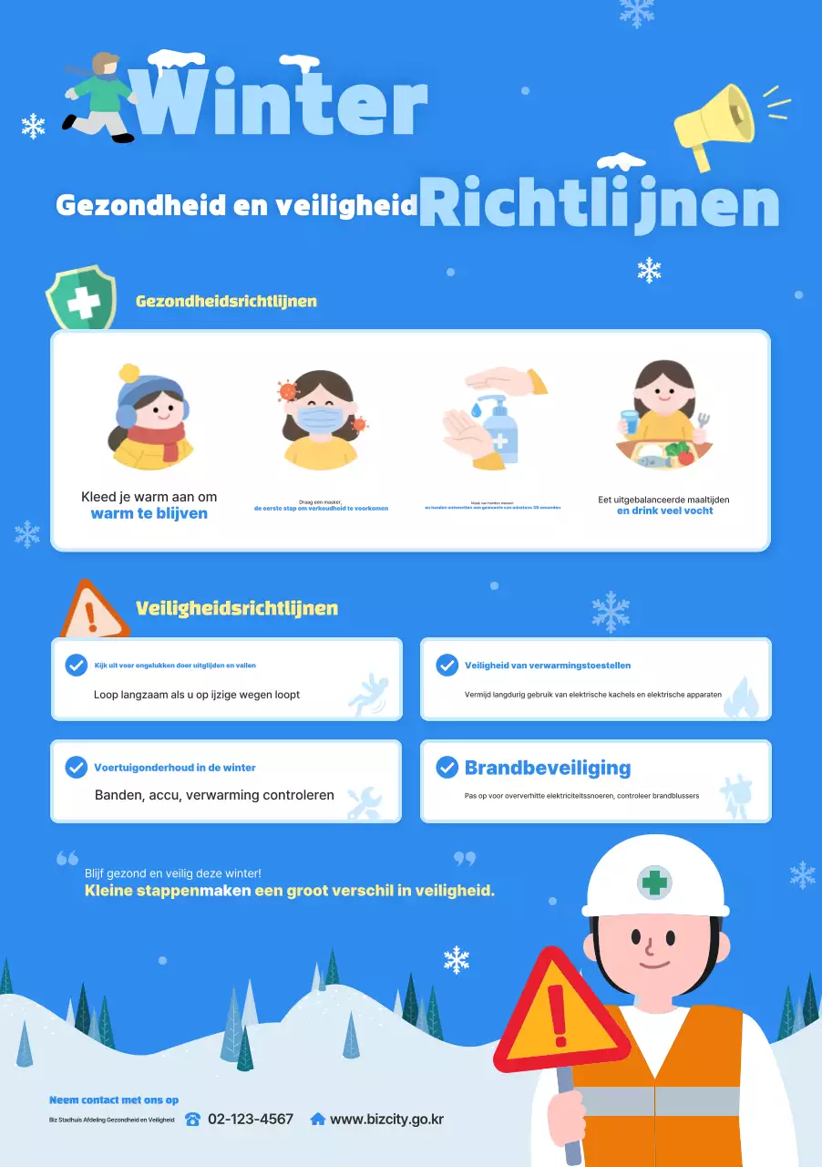 Blauwe Eenvoudige Veiligheidscampagne