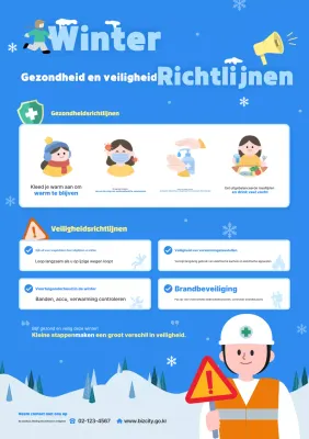 Blauwe Eenvoudige Veiligheidscampagne