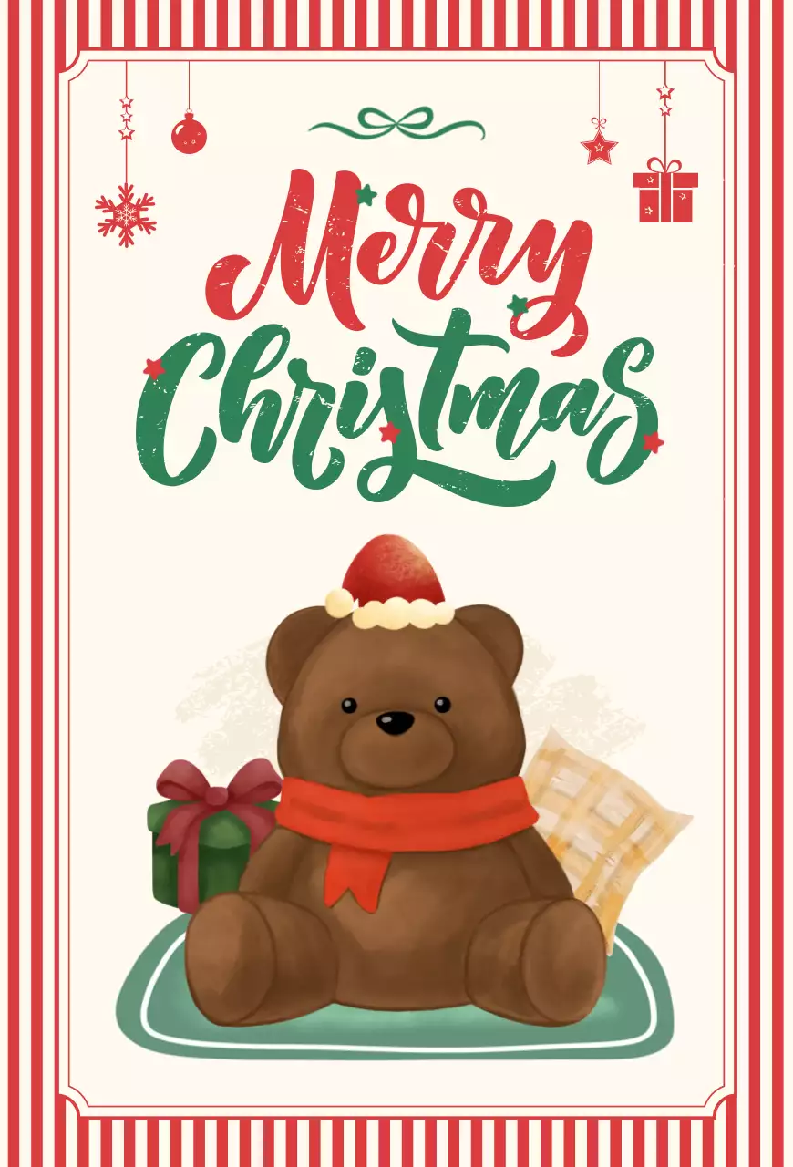 Rode schattige kerstkaart