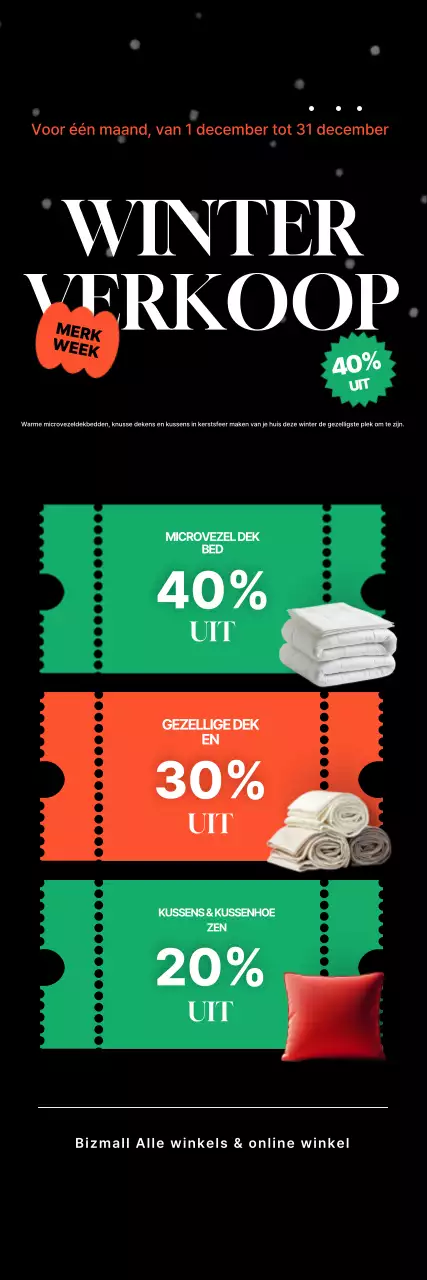 Zwarte moderne winteruitverkoop