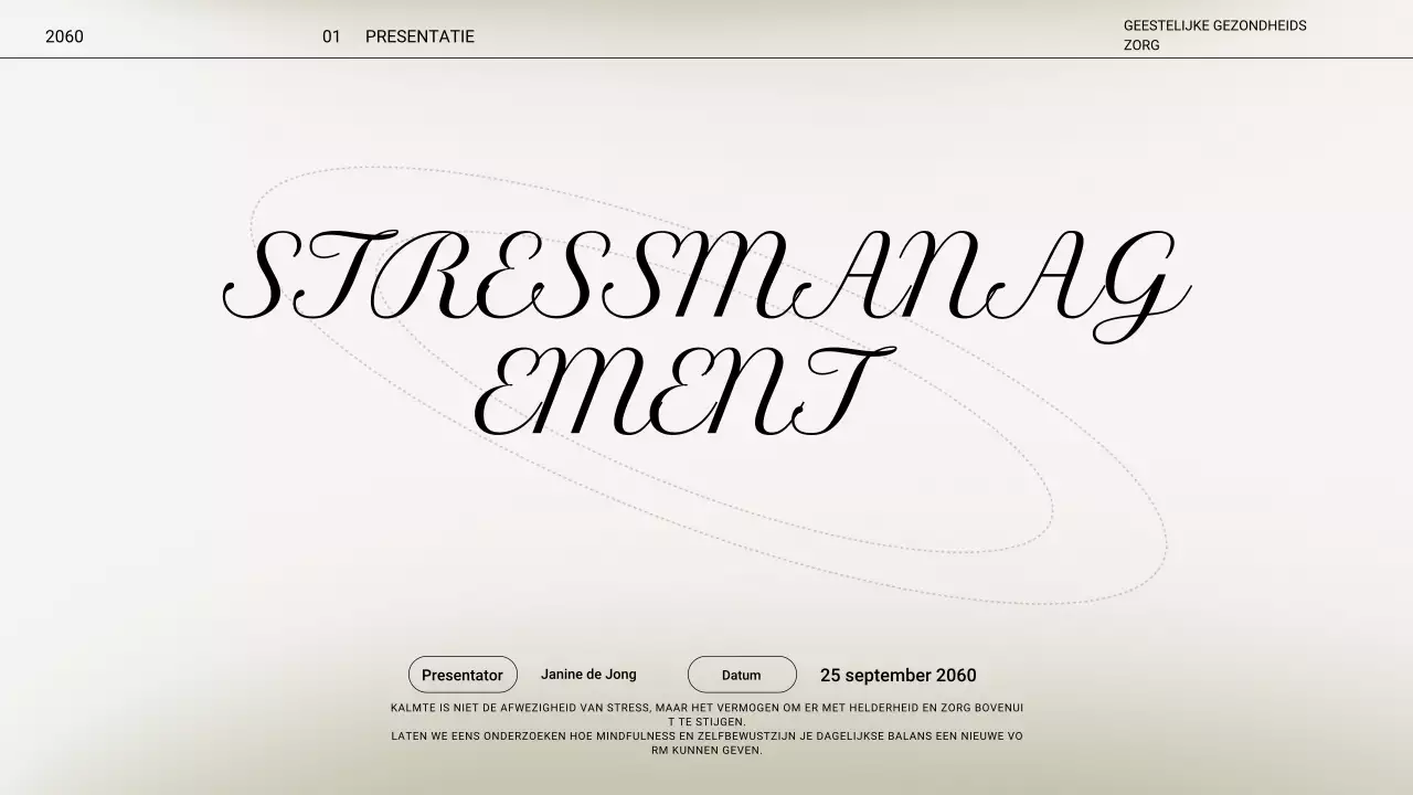 Beige Minimal Stress Lecture Presentatie