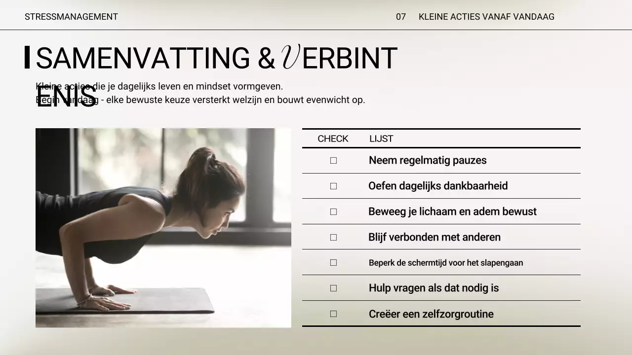 Beige Minimal Stress Lecture Presentatie