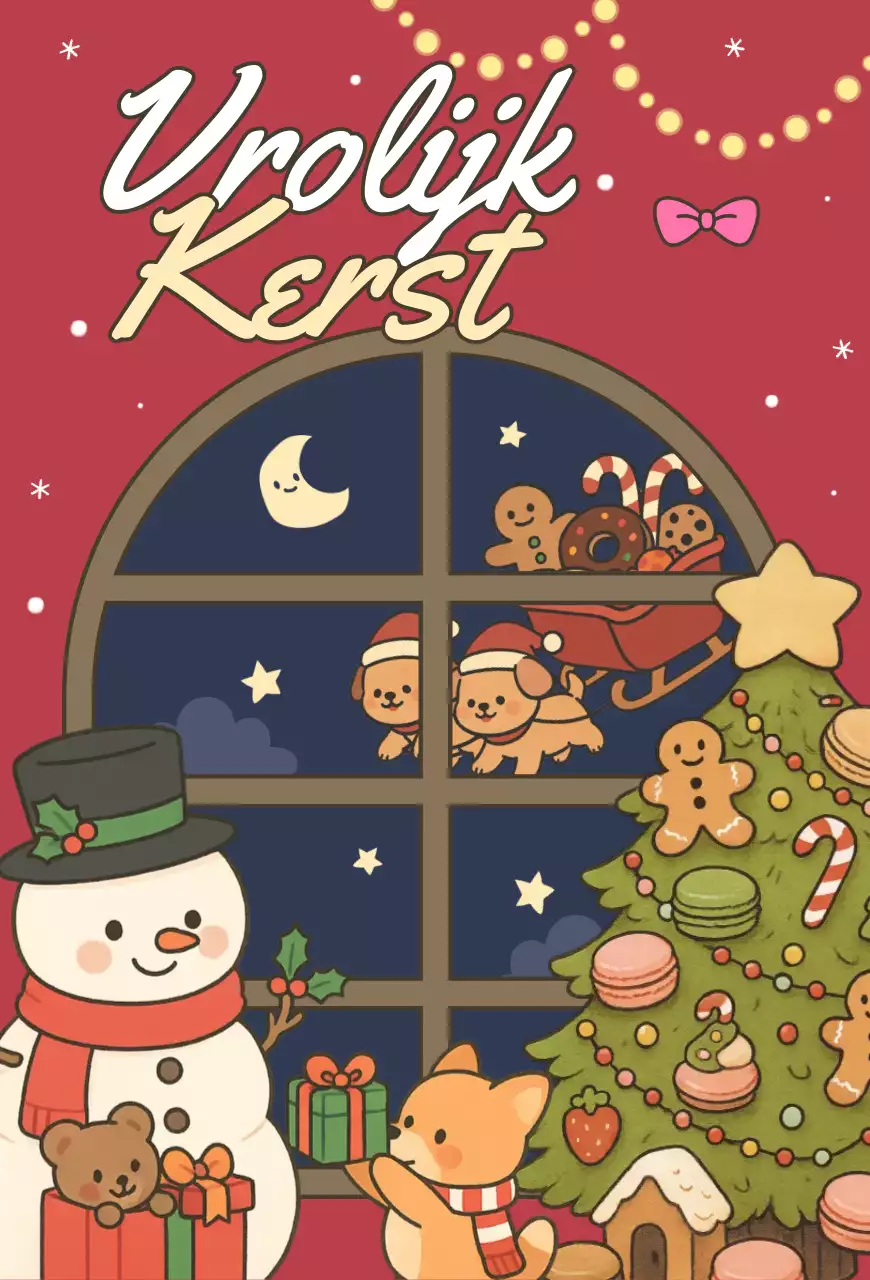 Rode baby kerstkaart