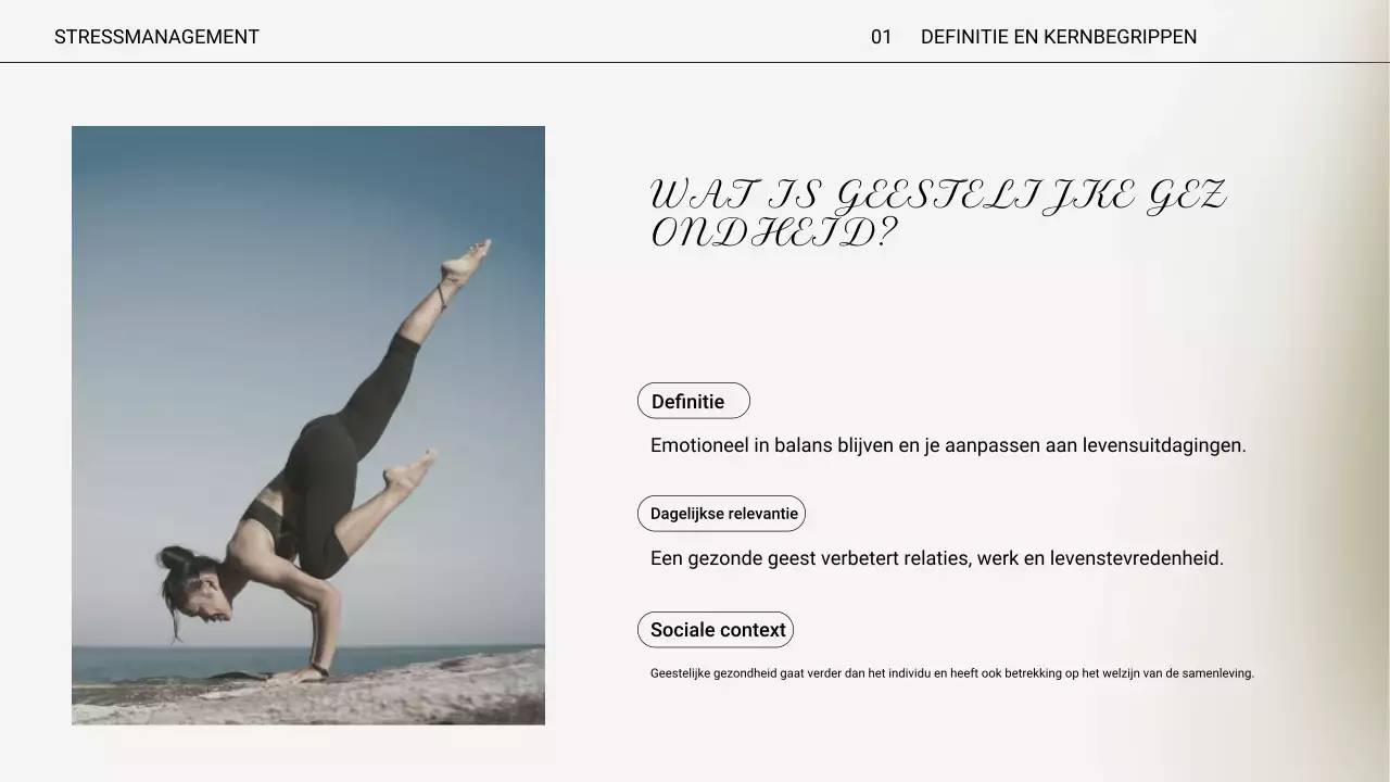 Beige Minimal Stress Lecture Presentatie