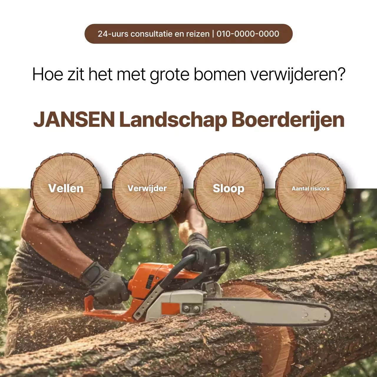 Bruine eenvoudige landschapsadvertentie