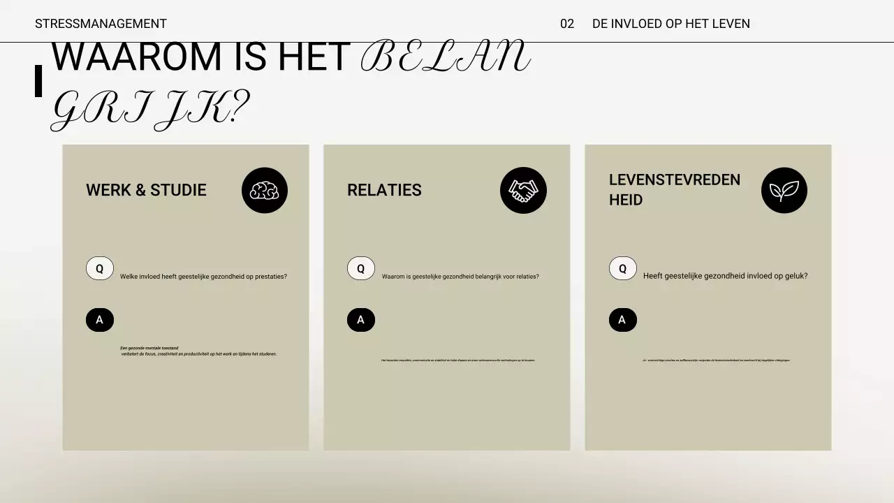 Beige Minimal Stress Lecture Presentatie