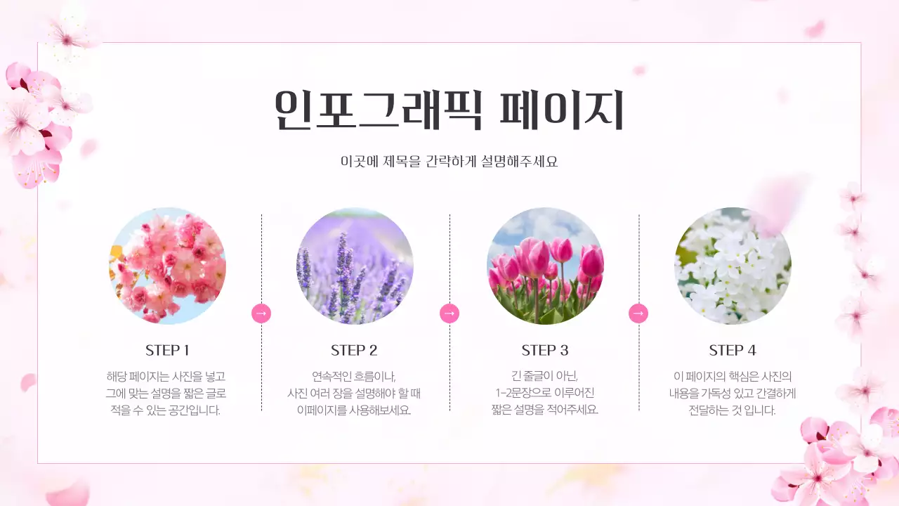 핑크색과 자연적인 봄 벛꽃 발표자료