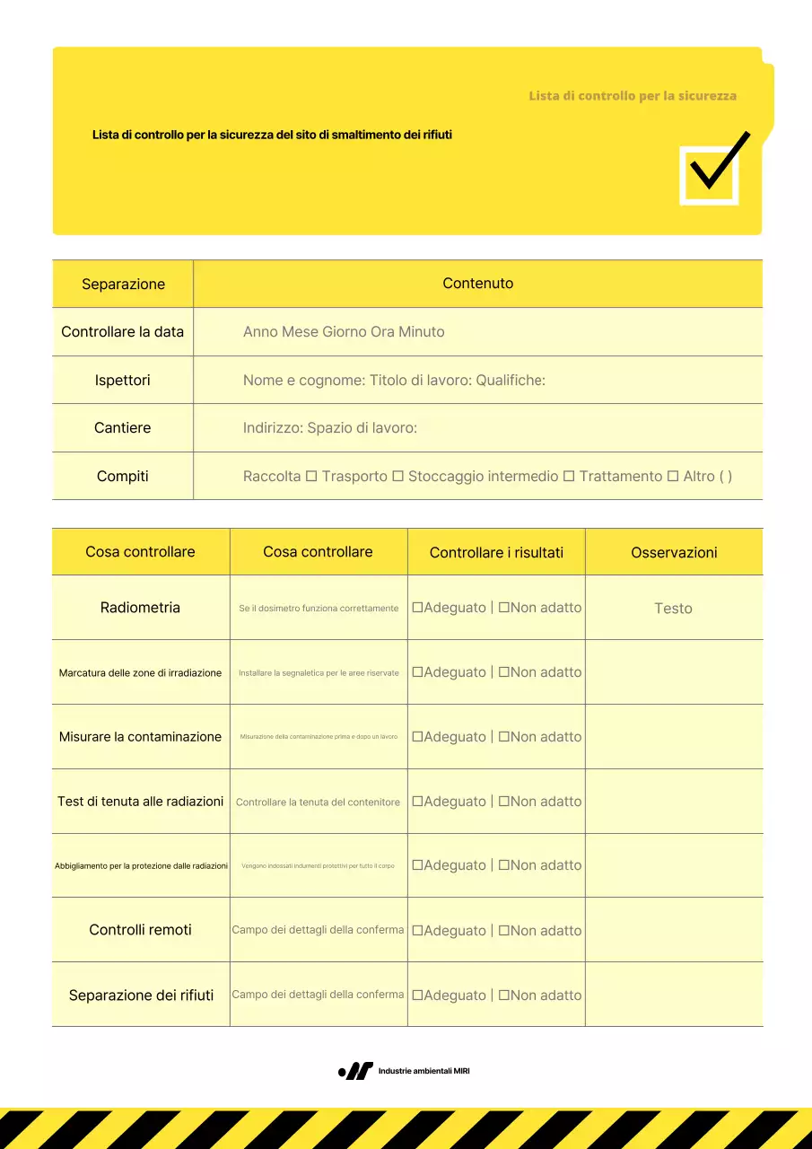 Controllo di sicurezza semplice giallo