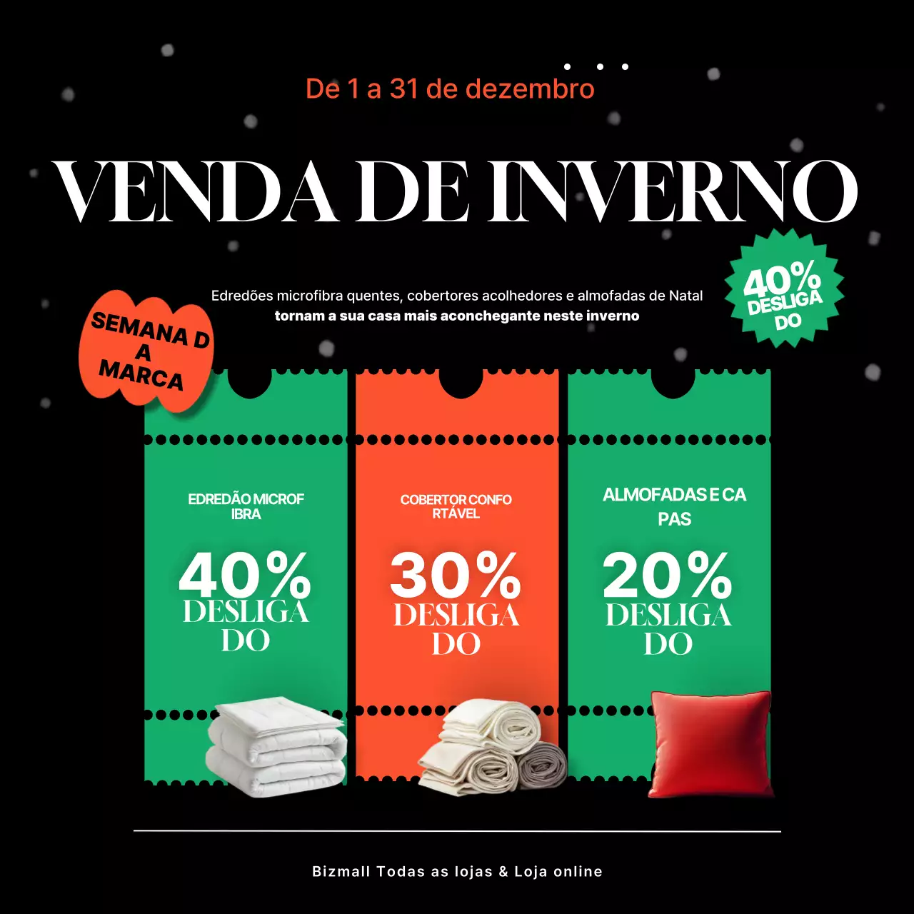 Promoção de Inverno Moderno Preto