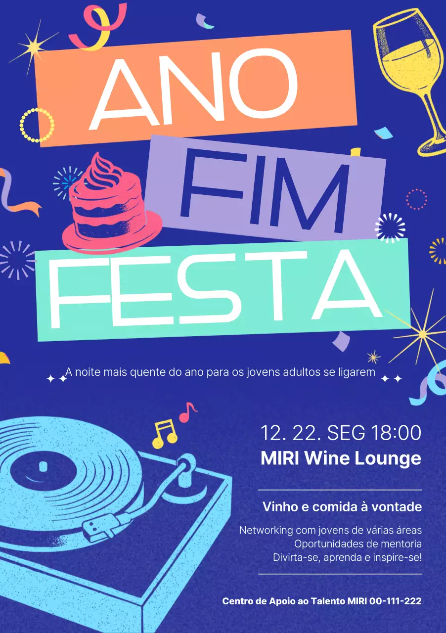 Evento de fim de ano Blue Pop