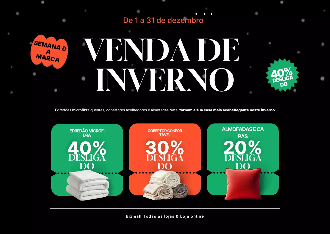 Promoção de Inverno Moderno Preto