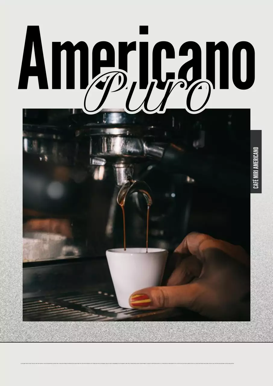 Anúncio de café moderno cinza