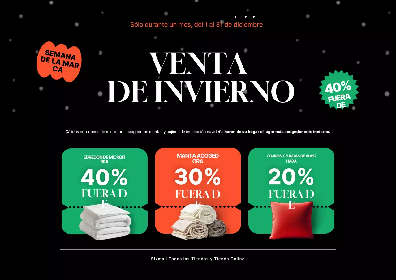 Rebajas de invierno modernas en negro