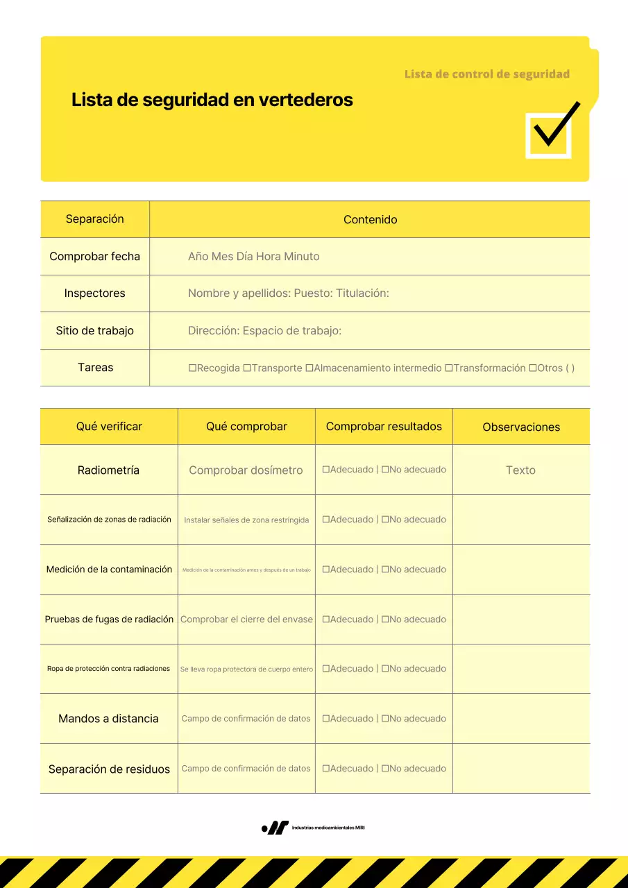 Comprobación de seguridad simple amarilla