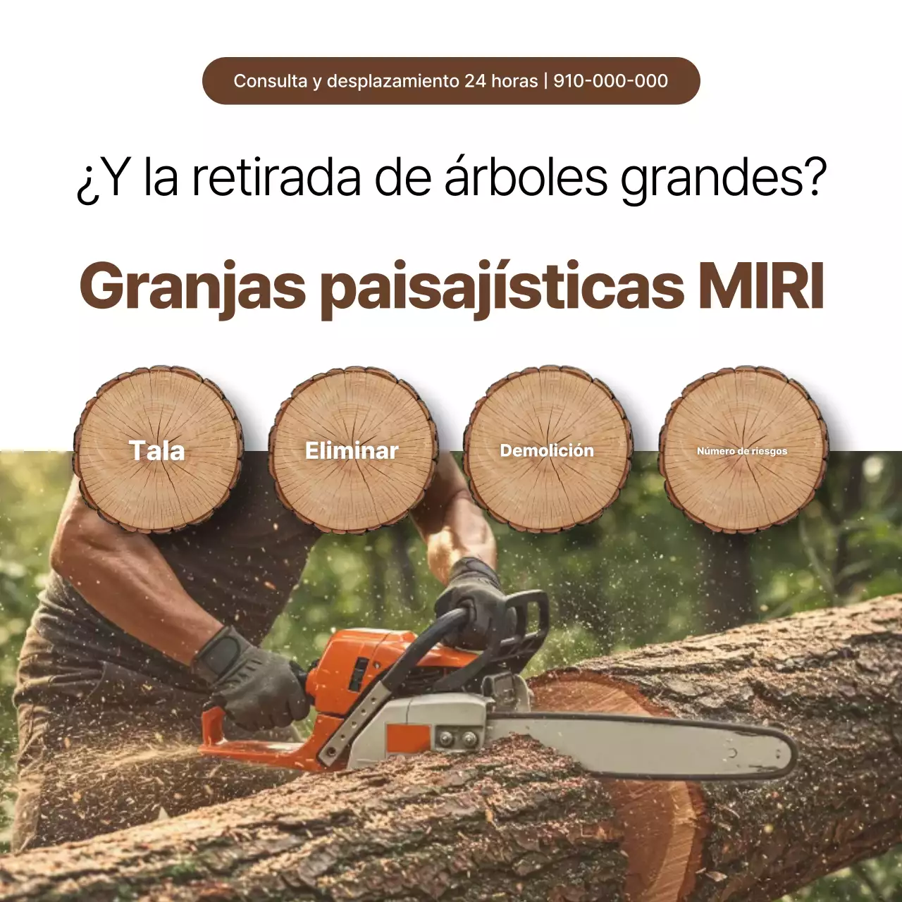 Anuncio de paisaje simple marrón