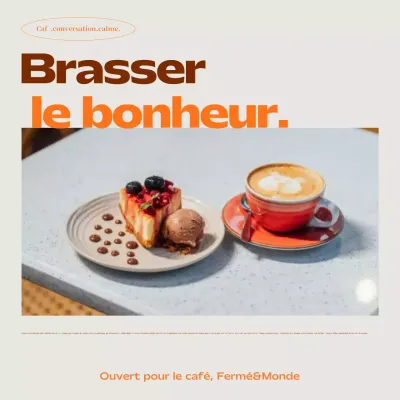 Publicité pour un café moderne beige