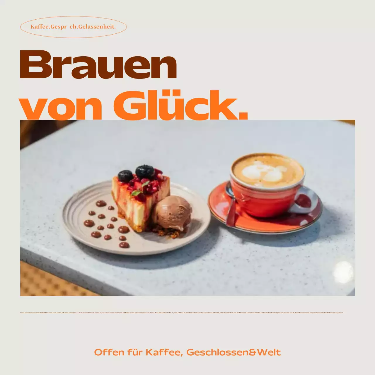 Beige Modern Cafe Werbung