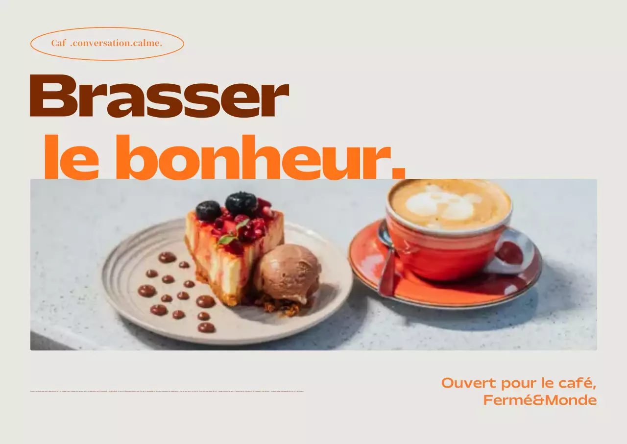 Publicité pour un café moderne beige