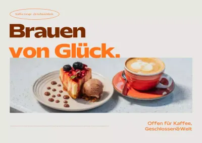 Beige Modern Cafe Werbung