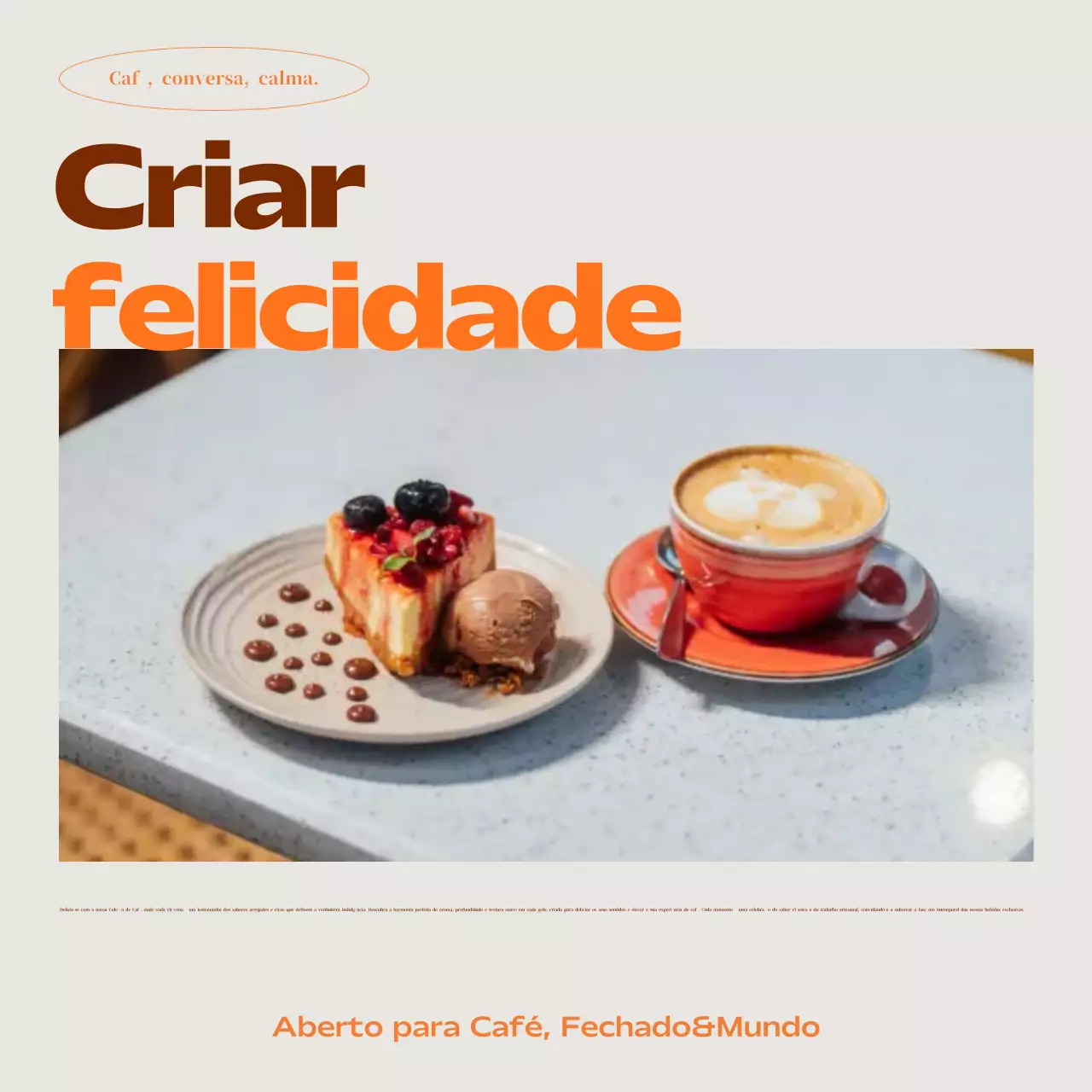 Anúncio de café moderno bege