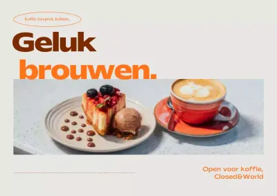 Beige moderne café-advertentie
