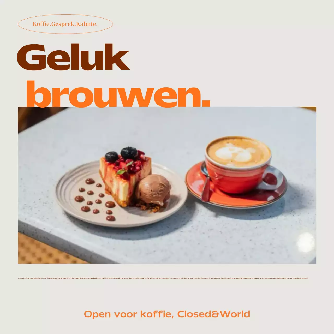 Beige moderne café-advertentie