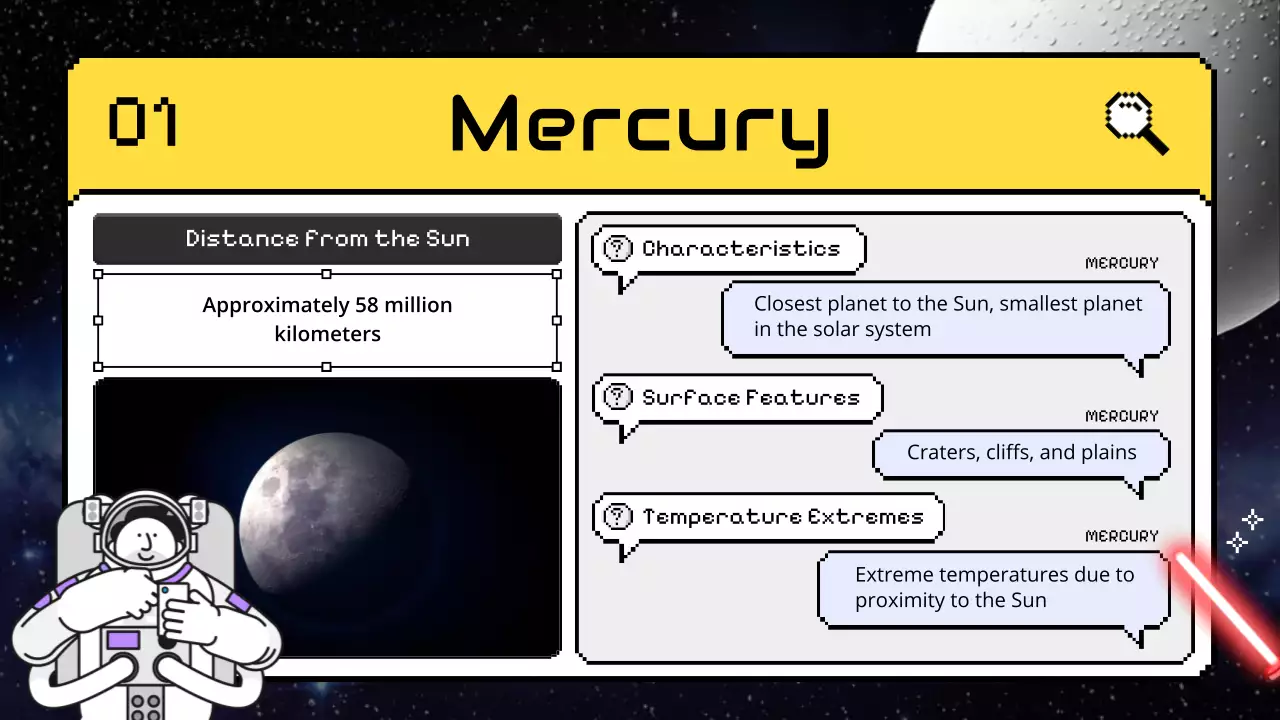 노란색 장난기 있는 태양계 수업 프레젠테이션