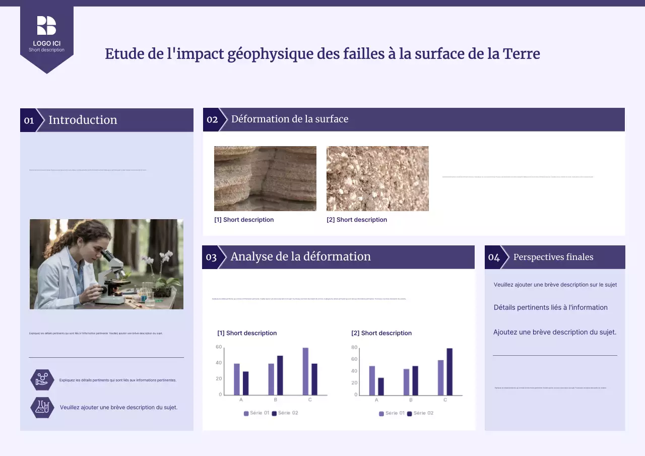 Affiche de rapport moderne violette