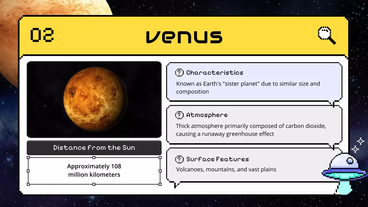 노란색 장난기 있는 태양계 수업 프레젠테이션