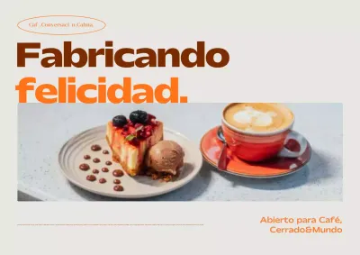 Anuncio de cafetería moderna color beige