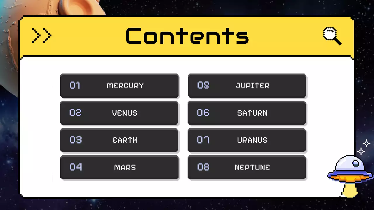 노란색 장난기 있는 태양계 수업 프레젠테이션