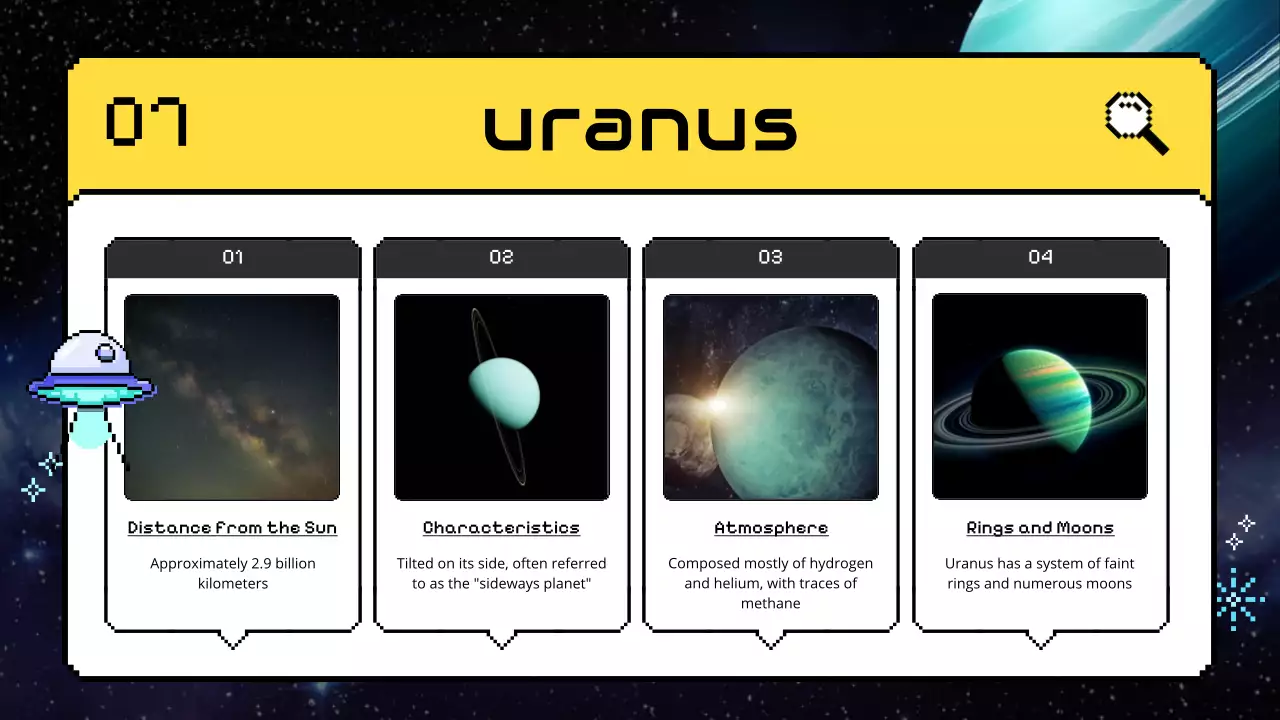 노란색 장난기 있는 태양계 수업 프레젠테이션