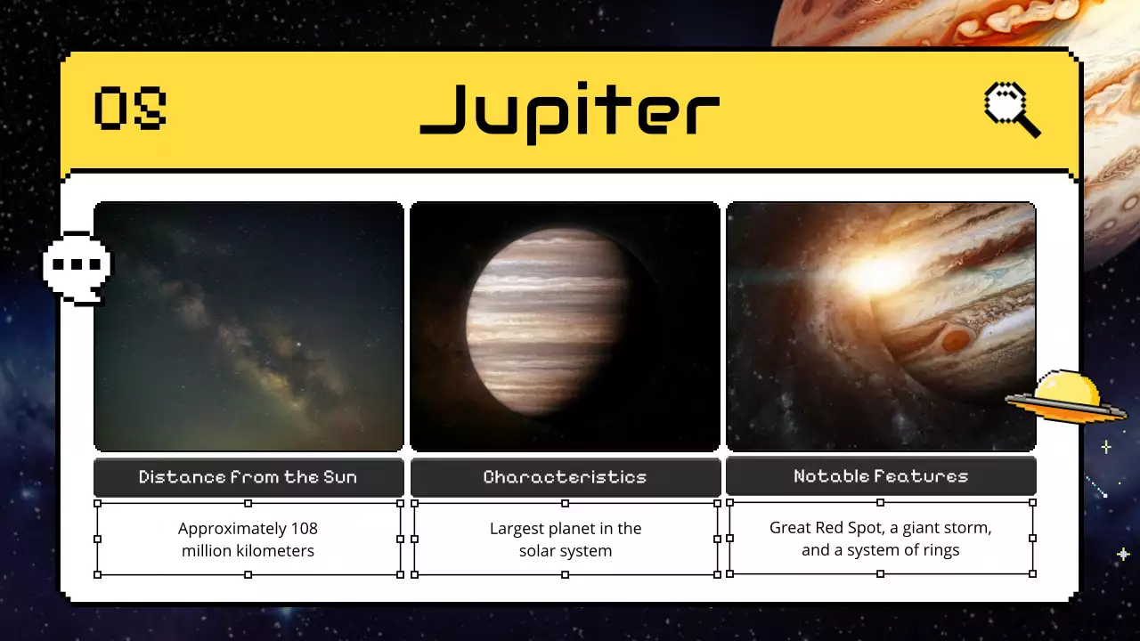 노란색 장난기 있는 태양계 수업 프레젠테이션