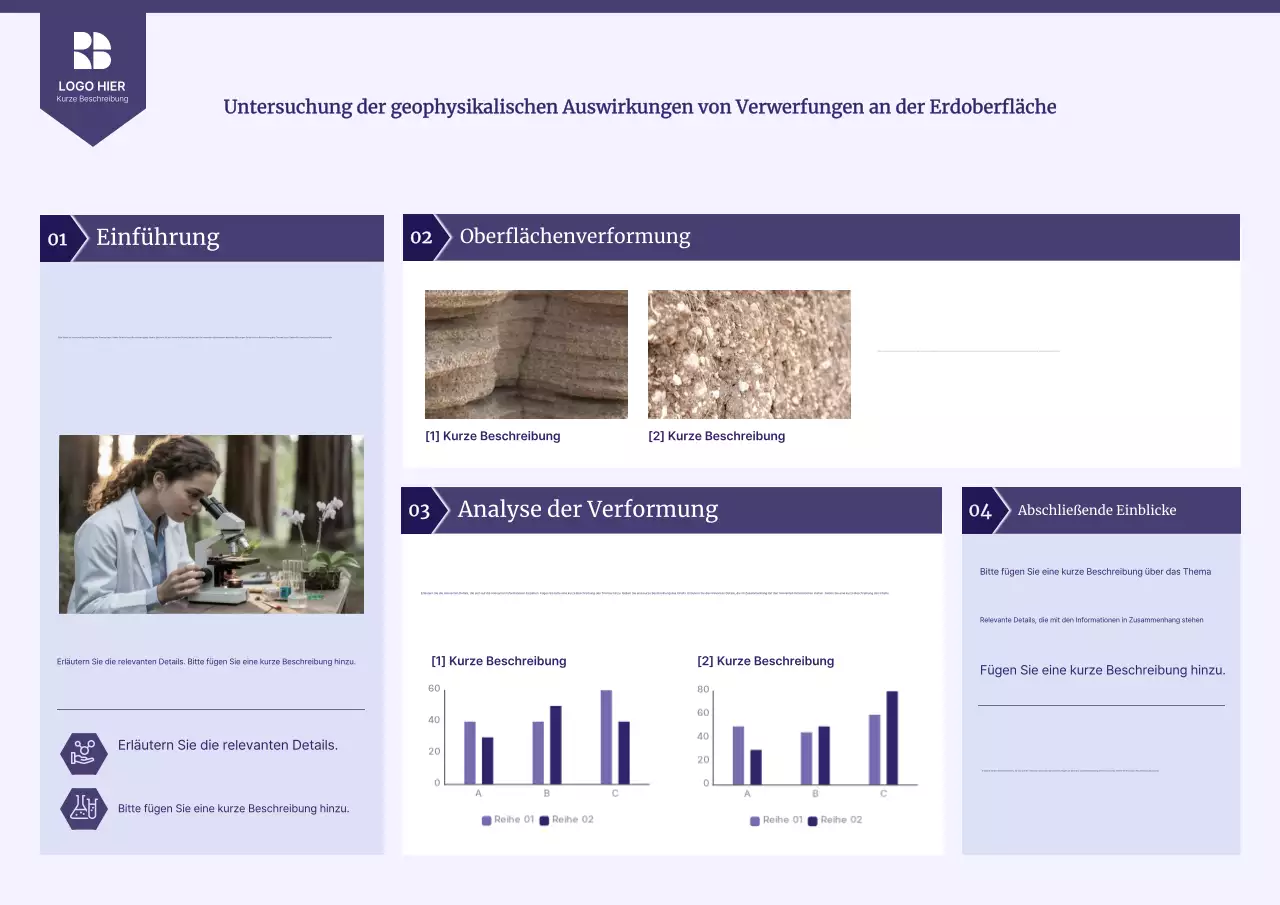 Lila modernes Berichtsposter