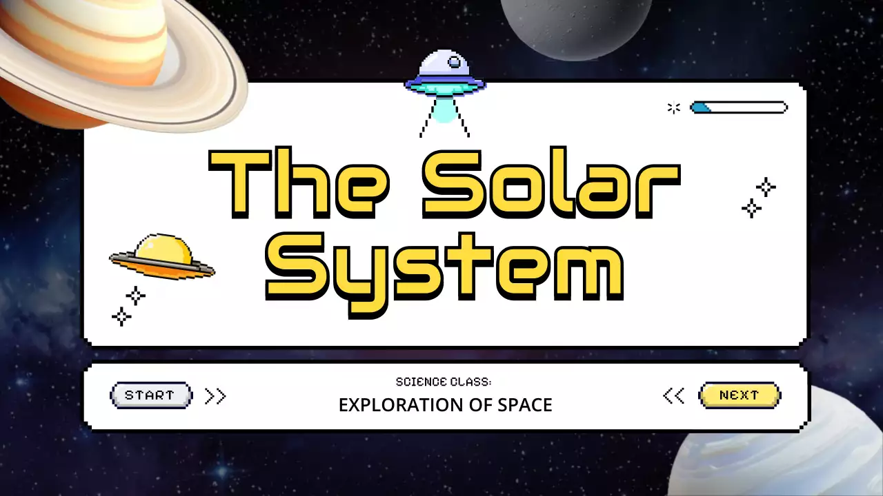 노란색 장난기 있는 태양계 수업 프레젠테이션