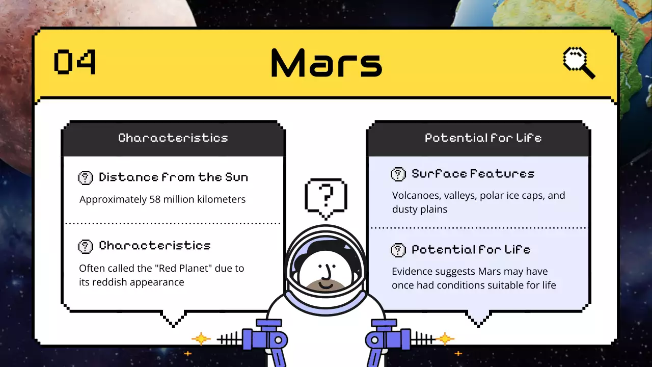 노란색 장난기 있는 태양계 수업 프레젠테이션