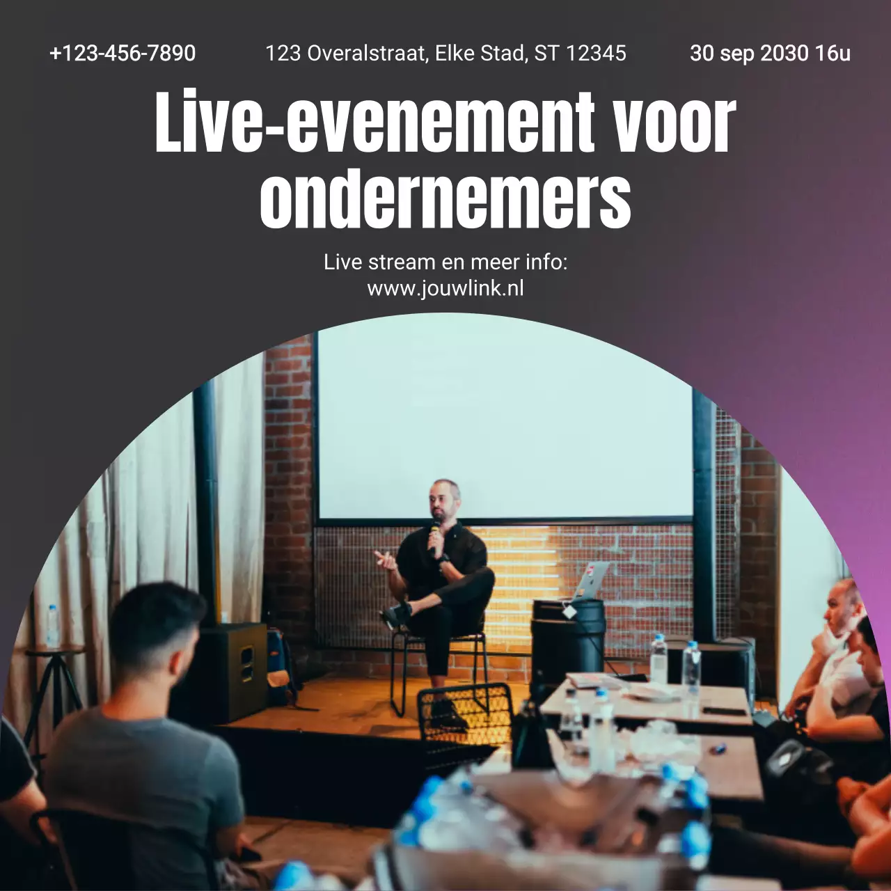 Aankondiging van moderne zakelijke evenementen