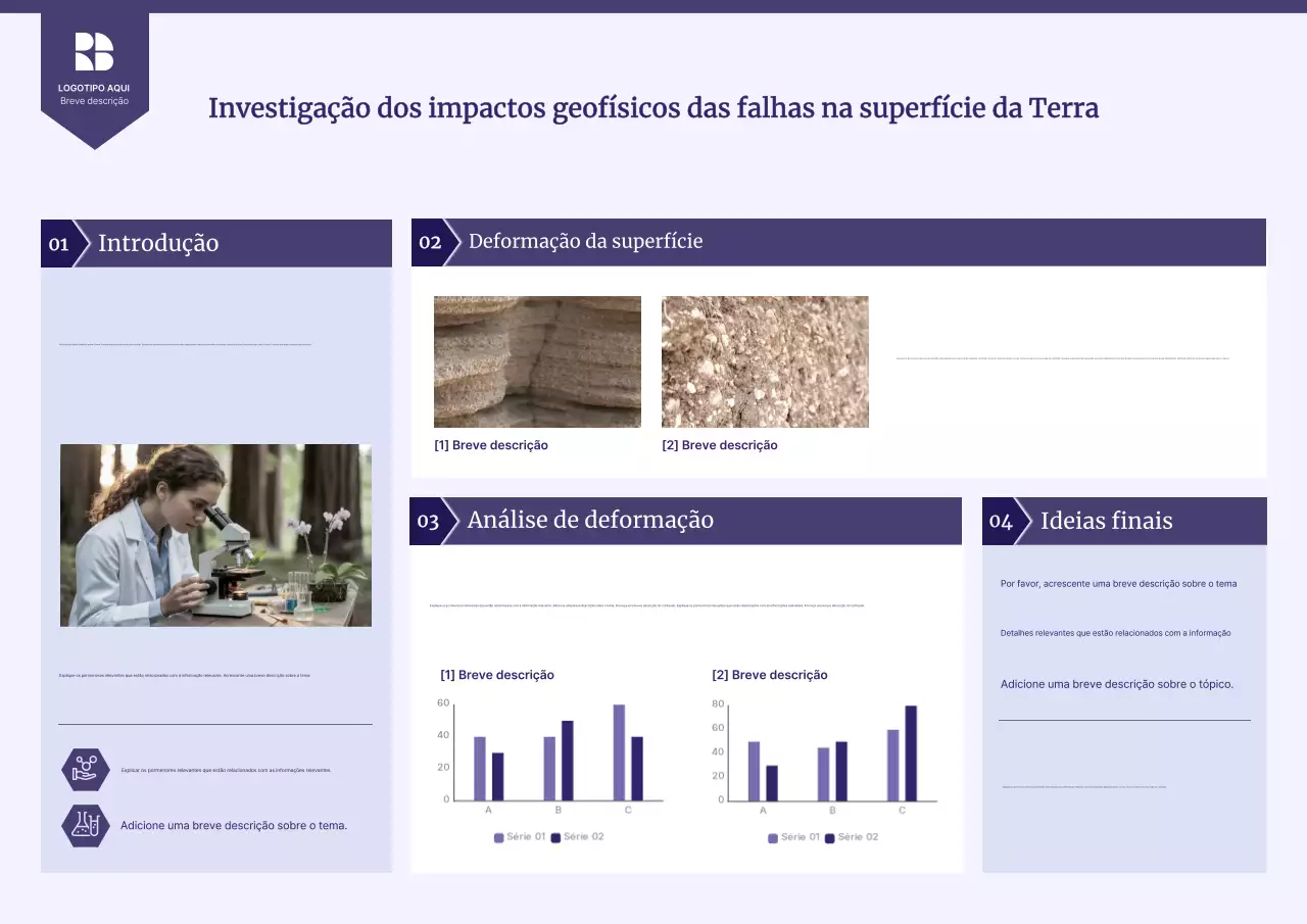 Pôster do Relatório Moderno Roxo