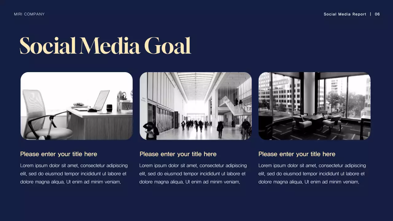 Navy Modern Social Media Report Presentation