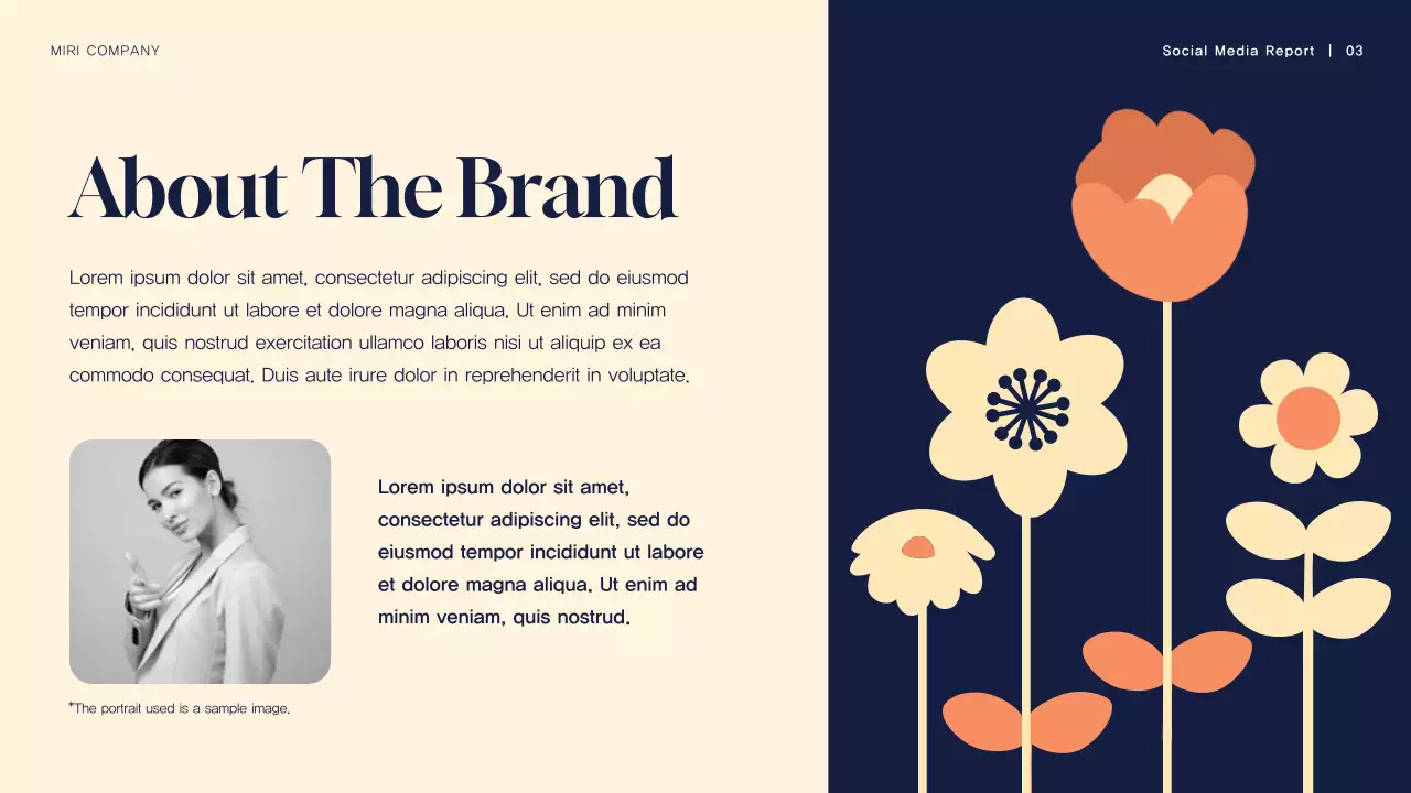 Navy Modern Social Media Report Presentation