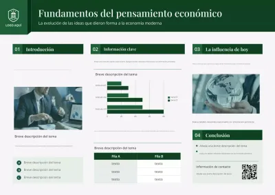 Póster del informe de economía profesional verde